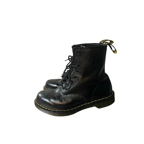 Dr Martens Marten Combat Boots Women's Size 9 Ankle Black Lace Up Used - Picture 1 of 8